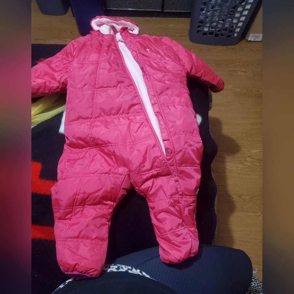Pink Kids One Piece Snowsuit 18 MONTH RUNS BIG
